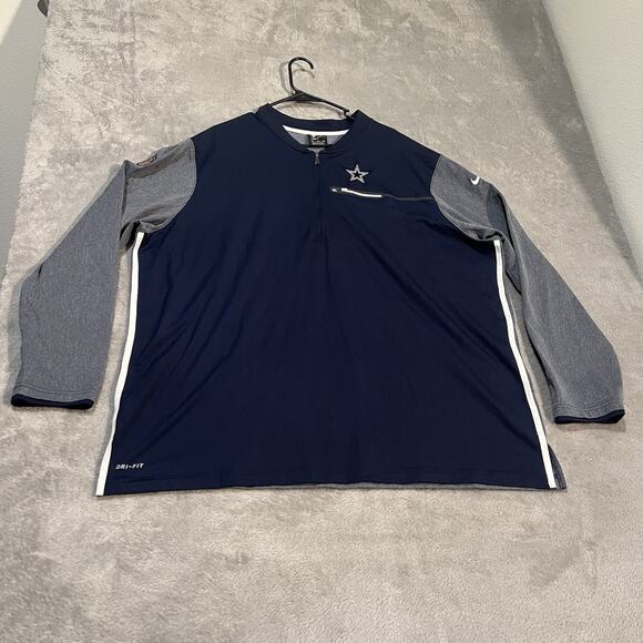 Dallas Cowboys Jacket Mens 3XL XXXL Blue Nike Dri-Fit On Field Coach - Picture 1 of 9